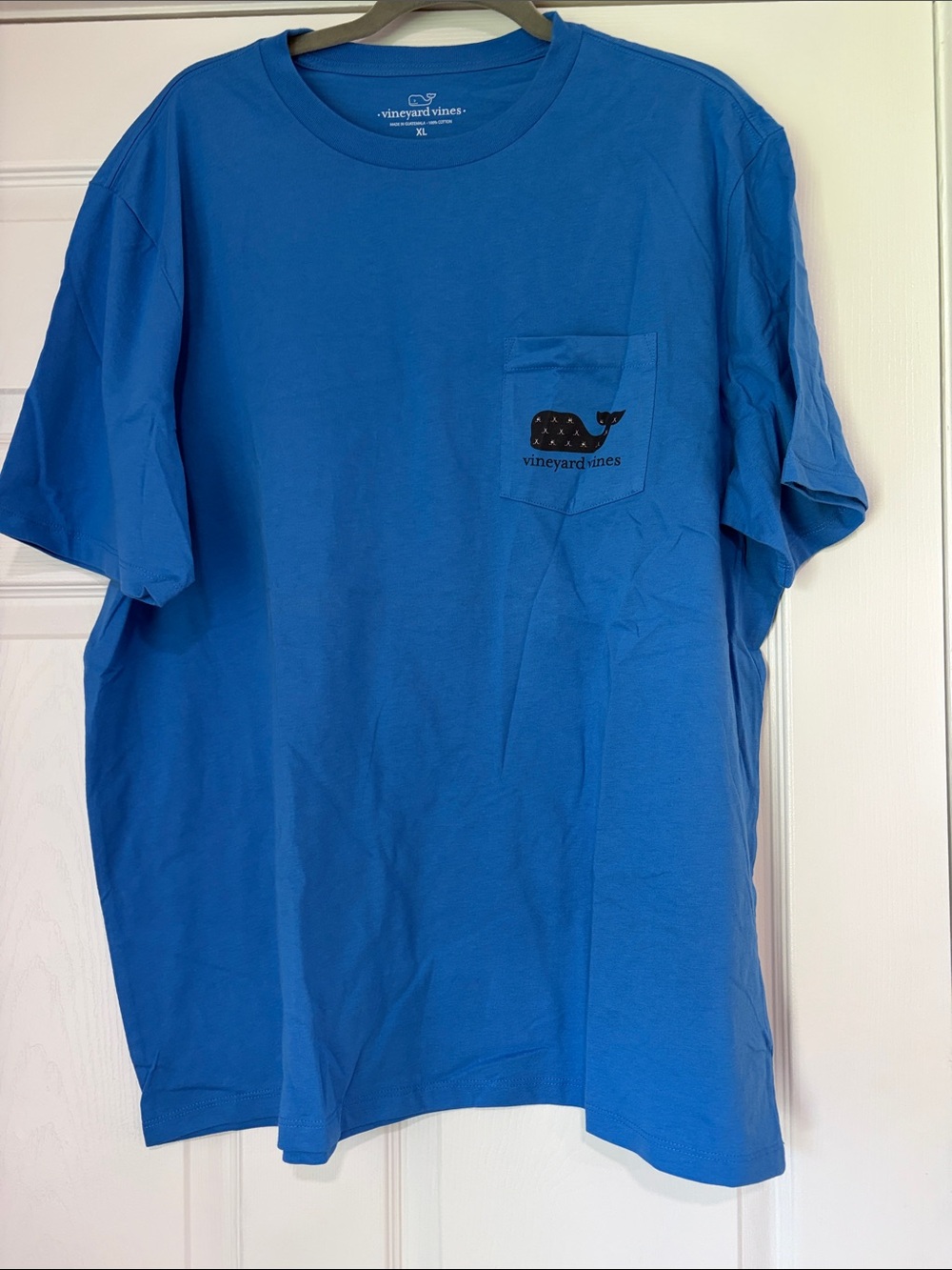 Final sale- nwt XL-Vineyard Vines hockey-Bright Blue Short Sleeve Pocket Tee
